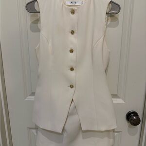 ASTR Cream Dilone Layered Dress with Decorative Buttons XS